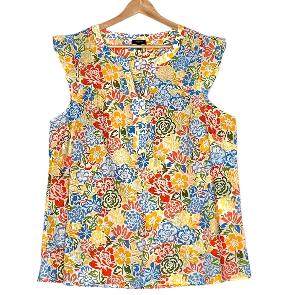 Talbots Plus Blossom Garden Shell Multi Color Flo… - image 2